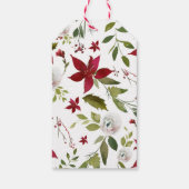 Vakantie Poinsettia Winter Cadeaulabel (Achterkant)
