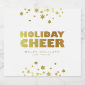 Vakantie proost | Fun Christmas Wit & Goud Bier Etiket (Enkel label)