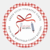 Vakantie Recepten Zelfgemaakte Voedsel Gift Label (Voorkant)