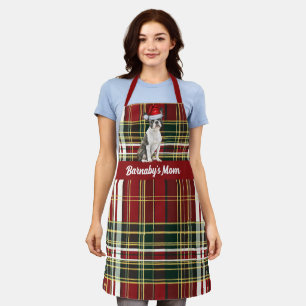 Vakantie Red Plaid Boston Terrier Hond Kerstmis Schort