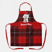 Vakantie Red Plaid Coton de Tulear Hond Kerstmis Schort (Voorkant)