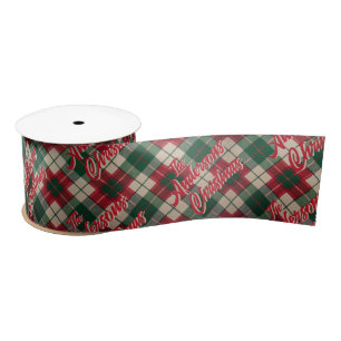 Vakantie Red Plaid Familienaam Kerst Lint