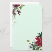 Vakantie Red Poinsettia en Evergreen Briefpapier (Voorkant / Achterkant)
