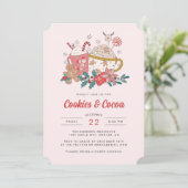 Vakantie retro kerst uitnodiging (Staand voorkant)