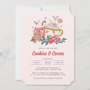 Vakantie retro kerst uitnodiging