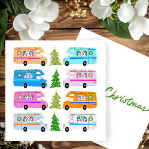 Vakantie Retro RV Motorhomes Xmas Kerst Kaart