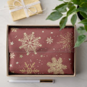 Vakantie rode en gouden sneeuwvlokken tissuepapier (Geschenk)