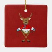 Vakantie Rode Partij Cup Keramisch Ornament (Achterkant)