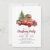 Vakantie Rode  Vrachtwagen Kerstfeest Kaart (Voorkant)