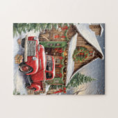 Vakantie Rode Vrachtwagen Spel Puzzel (Horizontaal)