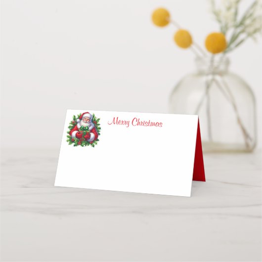 Vakantie Santa Naam Place Card (Voorkant)