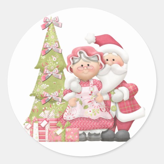 Vakantie Santa sticker envelop zegel Kerstmis (Voorkant)