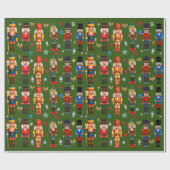vakantie schattig Notenkraker patroon groen Cadeaupapier (Vlak)