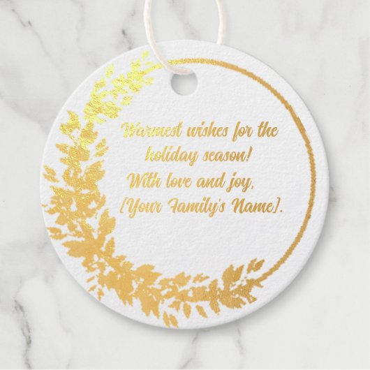 Vakantie Seizoen Folie Favor Tag (Voorkant)