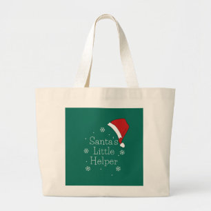 Vakantie seizoen, Vrolijk kerstfeest, Santa Little Grote Tote Bag