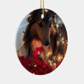 Vakantie sheltie keramisch ornament (Rechts)