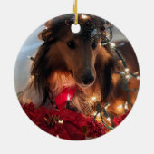 Vakantie sheltie keramisch ornament (Achterkant)