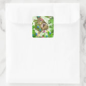 Vakantie Sloth Square Sticker (Tas)