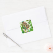Vakantie Sloth Square Sticker (Envelop)