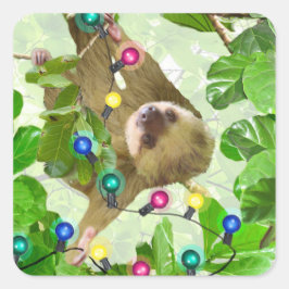 Vakantie Sloth Square Sticker