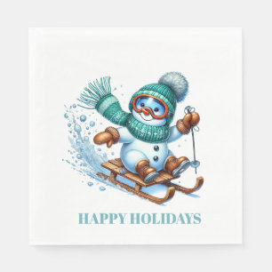 Vakantie Sneeuwman Papier servetten