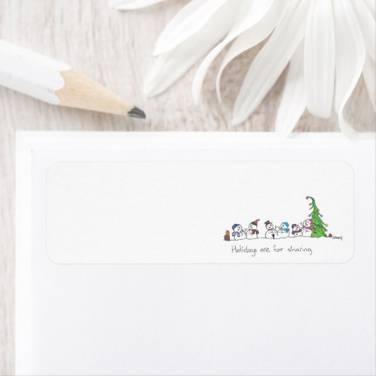 Vakantie sneeuwpoppen etiket (Insitu)