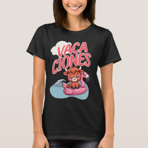 Vakantie Spaans Vakantie Funny Kawaii Koe T-shirt