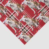 Vakantie Stafforshire Dog Red Plaid Kerstmis Tissuepapier (Detail)