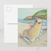 Vakantie Strandkat onder palmboom Briefkaart (Voorkant / Achterkant)