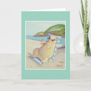 Vakantie Strandkat onder palmboom Kaart