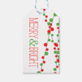 Vakantie String Lights Merry Bright Gift Labels Cadeaulabel (Voorkant)