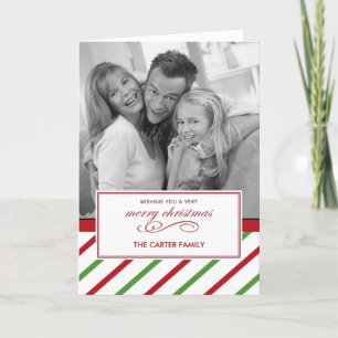 Vakantie Stripes Kerstmis / Vakantie Foto kaarten