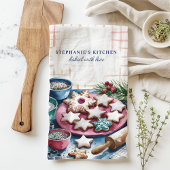 Vakantie Suikerkoekjes Gepersonaliseerde Kerst Theedoek