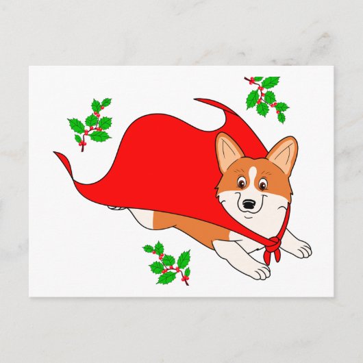 Vakantie Super Corgi met Cape Feestdagenkaart (Voorkant)