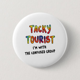 Vakantie Taf Tourist Kostuum Tie Dye Taf Reiziger Ronde Button 5,7 Cm