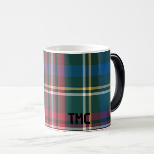 Vakantie Tartan Plaid INITIALEN Classic Christmas Magische Mok (Voorkant rechts)