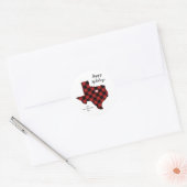 Vakantie Tartan Texas Ronde Sticker (Envelop)