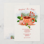 Vakantie Tea Party Kaart (Voorkant / Achterkant)