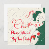 Vakantie Tea Party Uitnodiging (Voorkant / Achterkant)