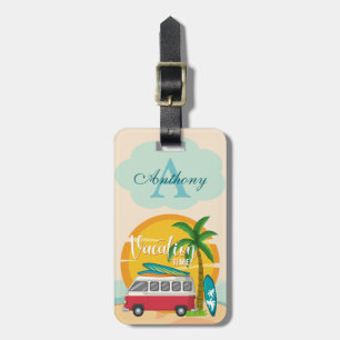 Vakantie Tijd Zomer Strand Thema gepersonaliseerd Bagagelabel