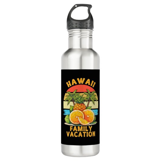 Vakantie van de familie Hawaii Waterfles (Voorkant)