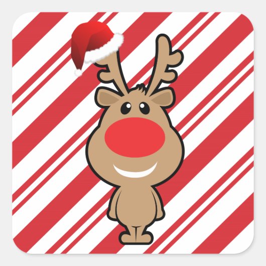 Vakantie van de grappige kerstsanta vierkante sticker (Voorkant)