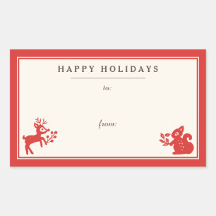 Vakantie van de Noordse Folk Kunst Gift Label