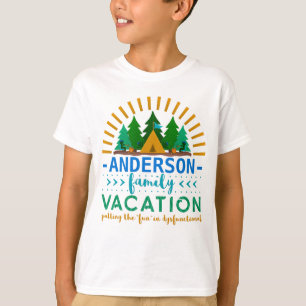 Vakantie van het gezin Funny Camping Trip Aangep T-shirt