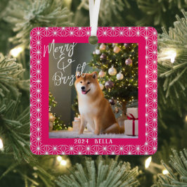 Vakantie van Shiba | ASANOHA Japans Kimono patroon Metalen Ornament