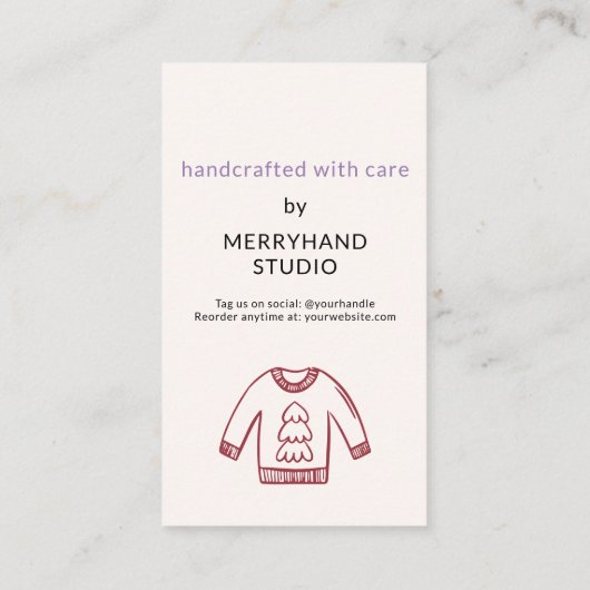 Vakantie Verzorging Instructies Gezellige Lelijke  Visitekaartje (Achterkant)