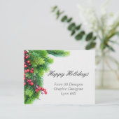 Vakantie visitekaartjes feestdagenkaart (Staand voorkant)