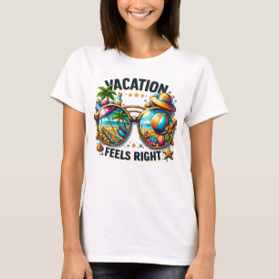 Vakantie voelt goed Dames Zomer T-shirt USA