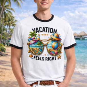 Vakantie voelt goed Ringer T-shirt VS