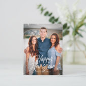 Vakantie vonken gelukkig nieuwjaar fotokaart feestdagenkaart (Staand voorkant)